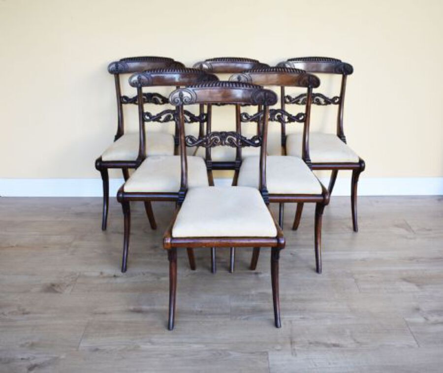 Set of 6 Regency Rosewood Dining Chairs