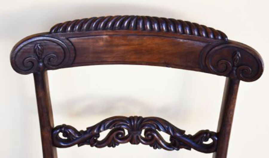 Antique Set of 6 Regency Rosewood Dining Chairs