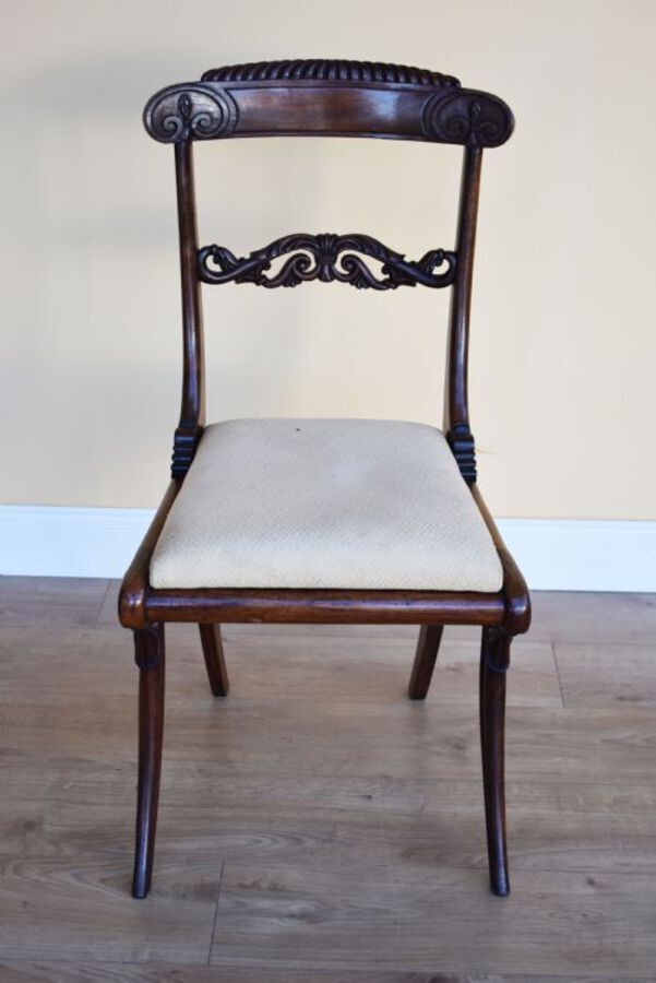 Antique Set of 6 Regency Rosewood Dining Chairs