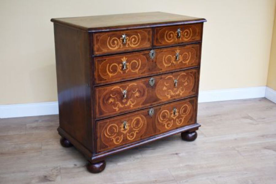 George III Walnut &amp; Marquetry Chest of Drawers