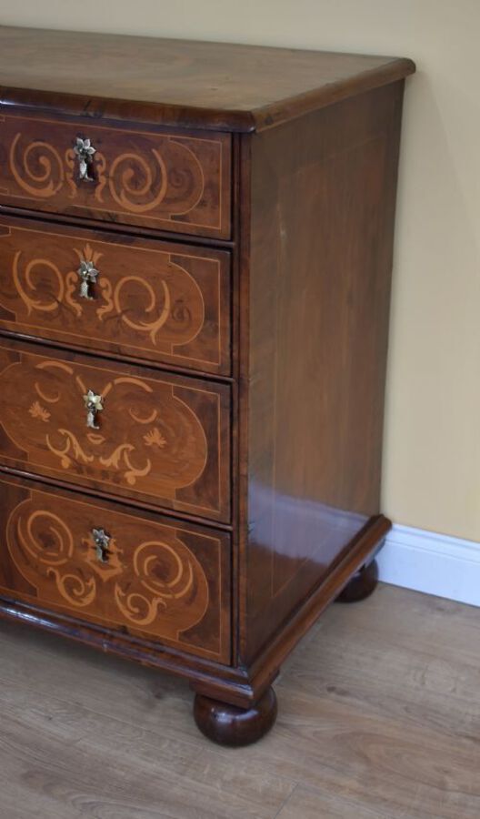 Antique George III Walnut & Marquetry Chest of Drawers