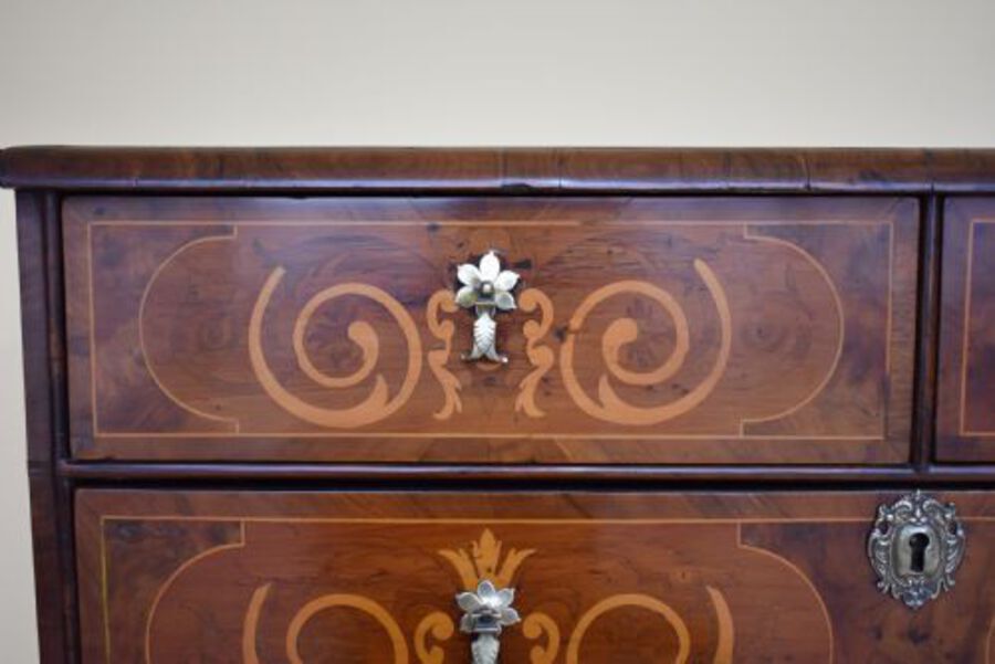 Antique George III Walnut & Marquetry Chest of Drawers
