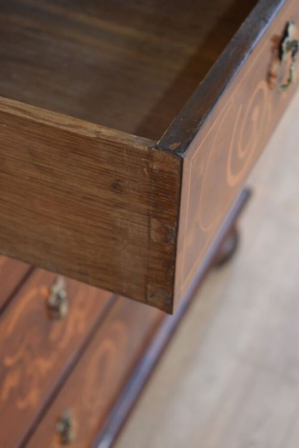 Antique George III Walnut & Marquetry Chest of Drawers
