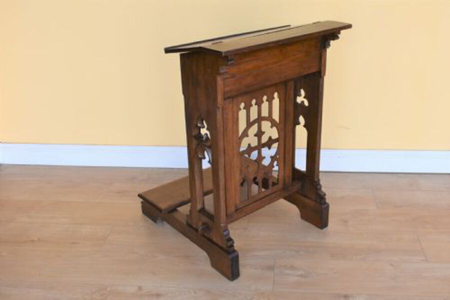 Antique Victorian Oak Church Praying Lectern-reading stand