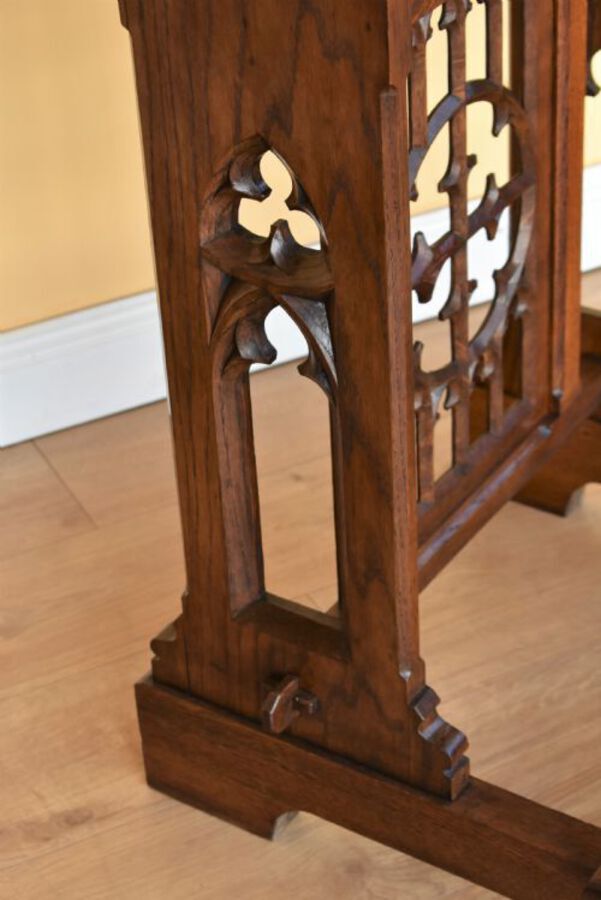 Antique Victorian Oak Church Praying Lectern-reading stand