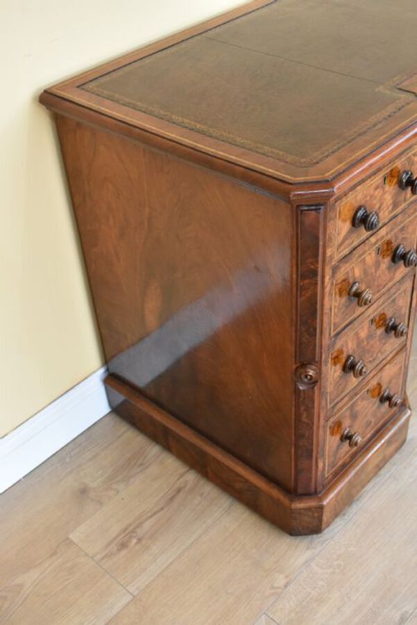 Antique Pair of Victorian Burr Walnut Desks