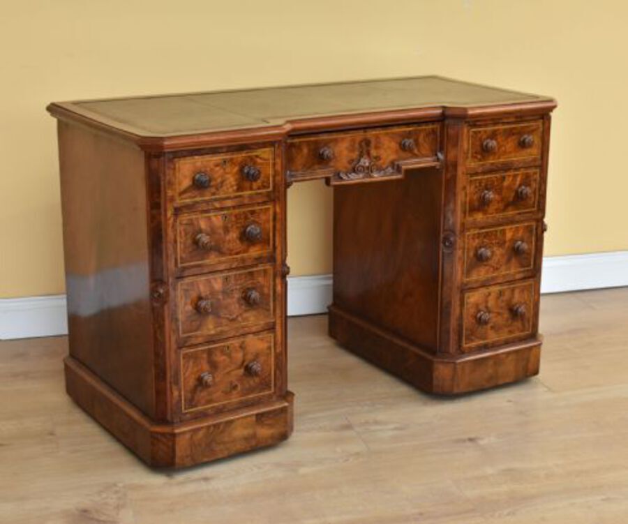 Antique Pair of Victorian Burr Walnut Desks