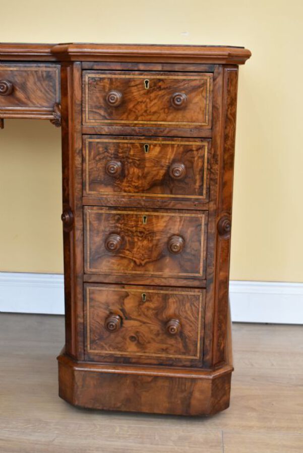 Antique Pair of Victorian Burr Walnut Desks