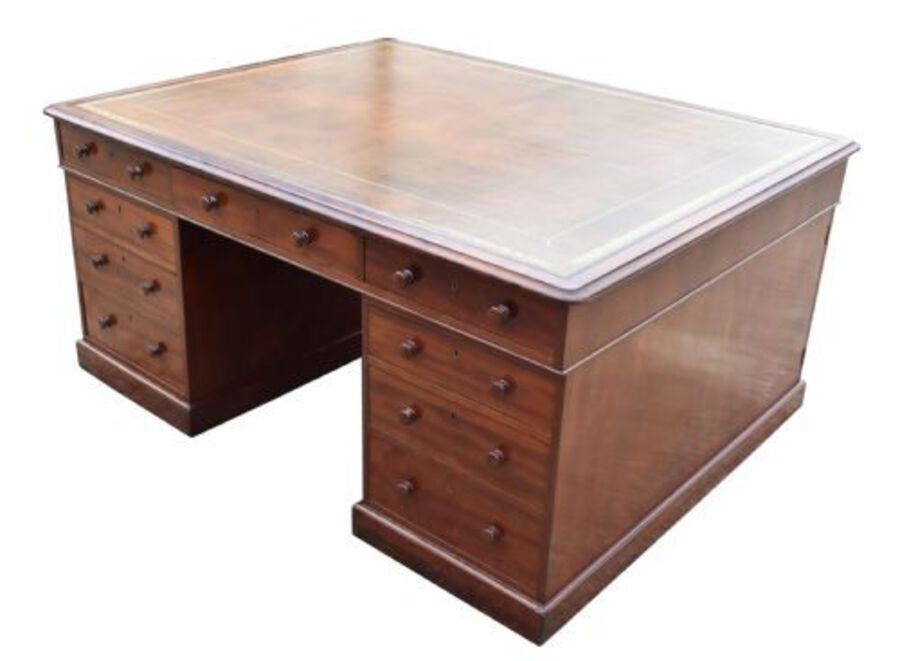 Antique Victorian Mahogany Partners Desk