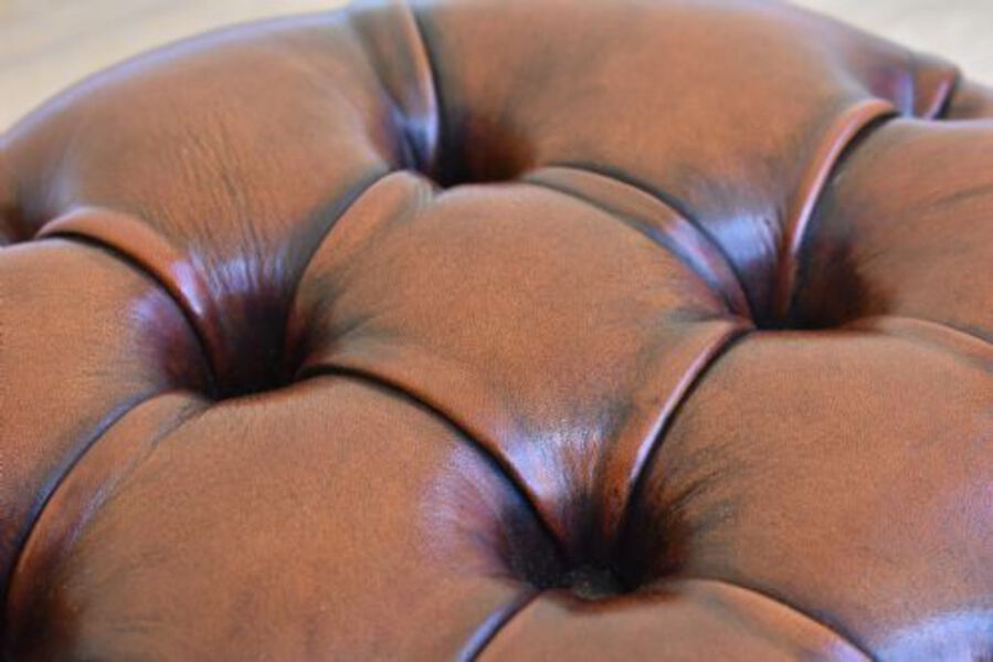 Antique Pair Victorian Antique Footstools deep buttoned hand dyed