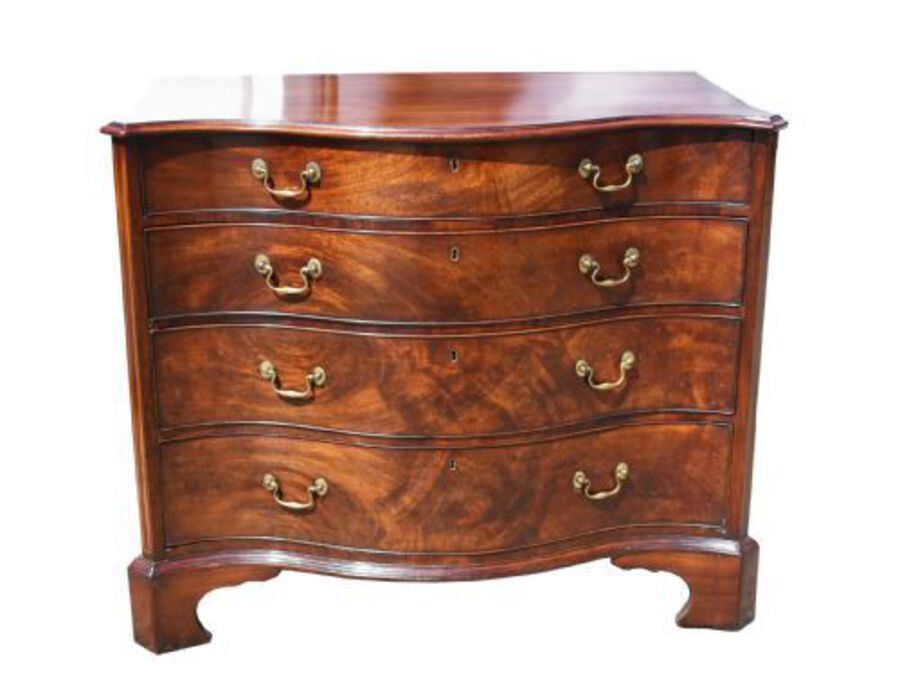 Antique George III Mahogany Serpentine Chest