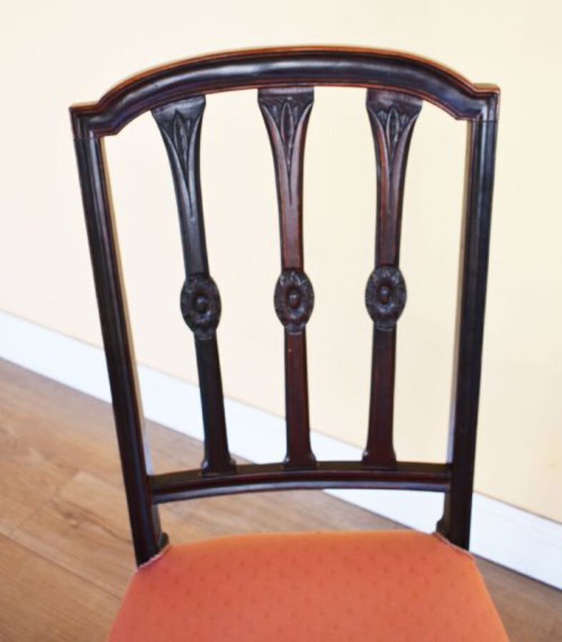 Antique Set of 8 Edwardian Solid Mahogany Dining Chairs