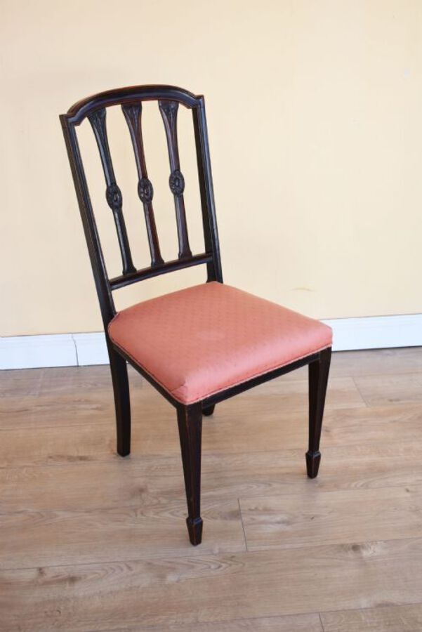 Antique Set of 8 Edwardian Solid Mahogany Dining Chairs