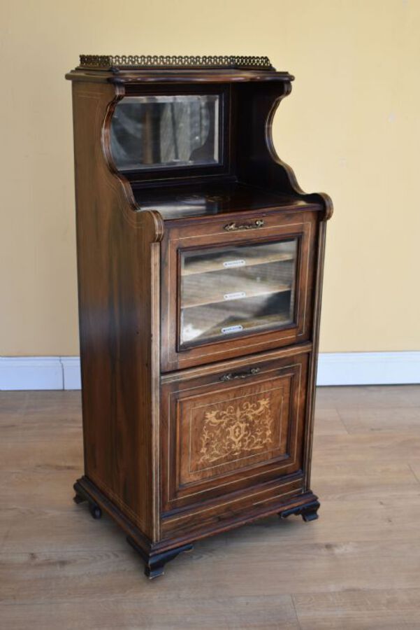 Edwardian Rosewood Inlaid Music Cabinet