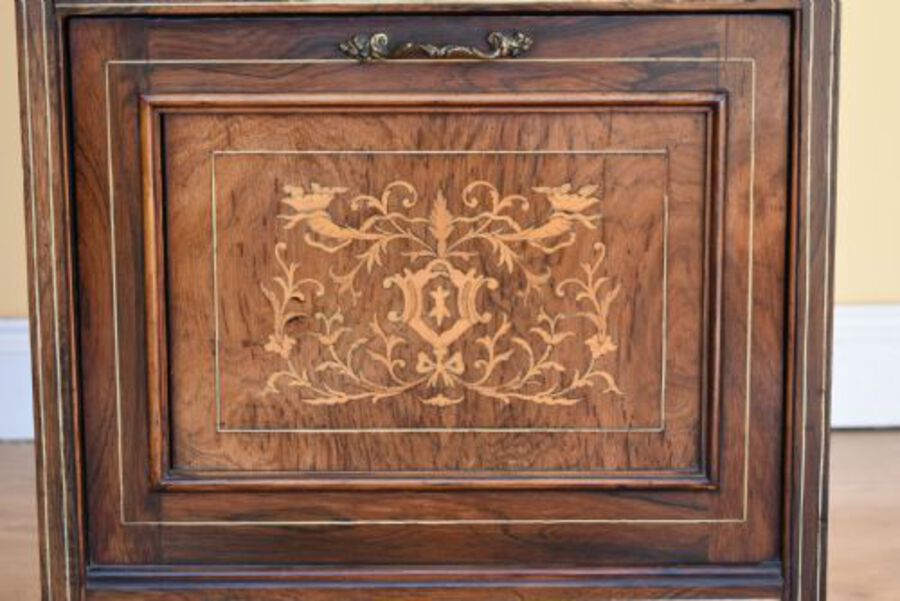 Antique Edwardian Rosewood Inlaid Music Cabinet