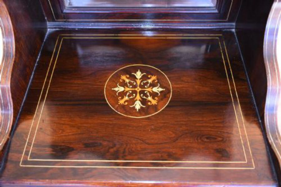 Antique Edwardian Rosewood Inlaid Music Cabinet