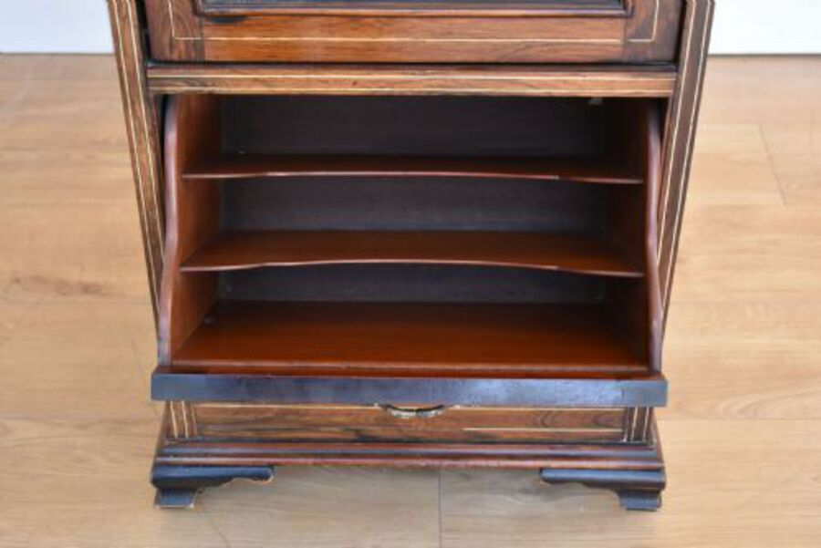 Antique Edwardian Rosewood Inlaid Music Cabinet