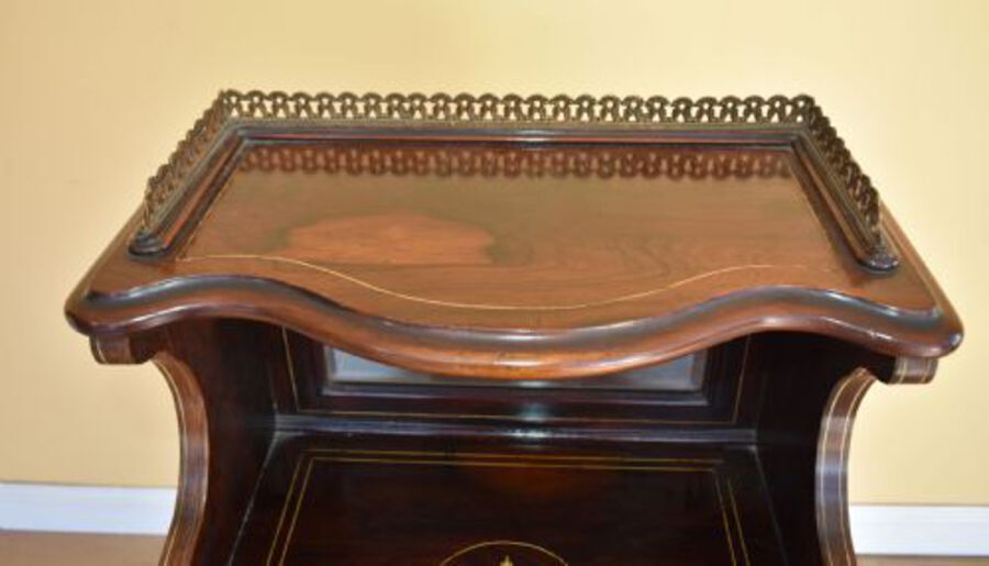 Antique Edwardian Rosewood Inlaid Music Cabinet