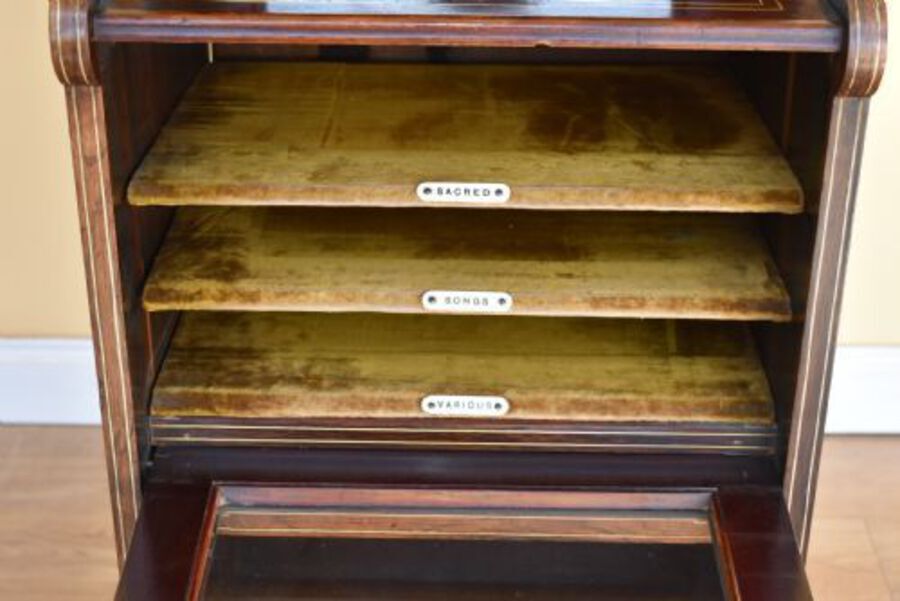 Antique Edwardian Rosewood Inlaid Music Cabinet