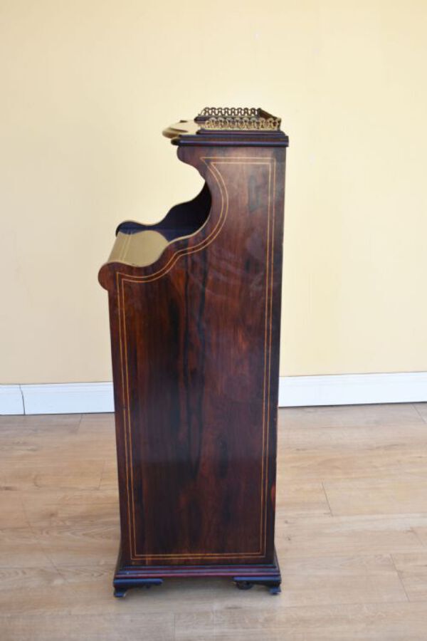 Antique Edwardian Rosewood Inlaid Music Cabinet