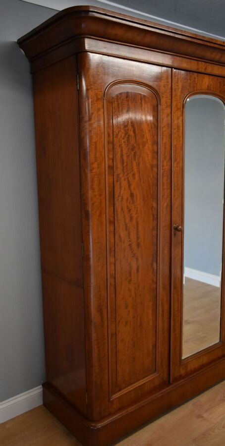 Antique Victorian Mahogany Triple Wardrobe
