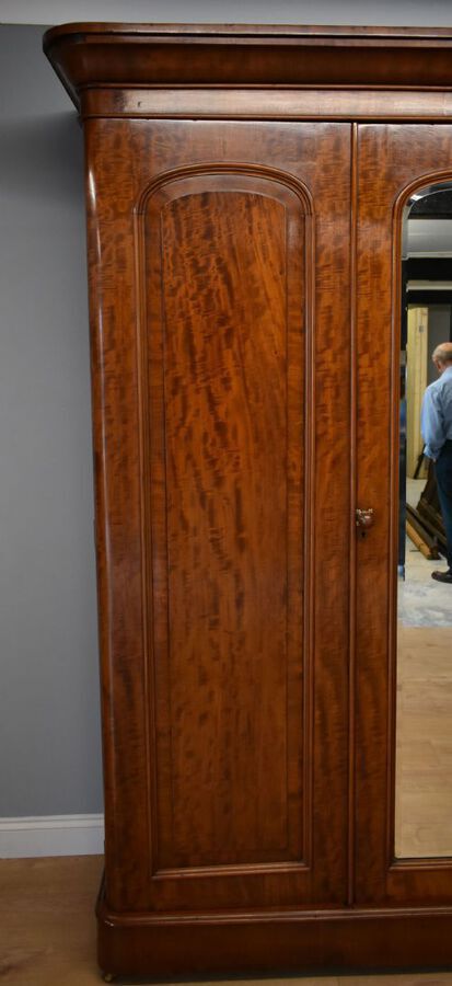 Antique Victorian Mahogany Triple Wardrobe