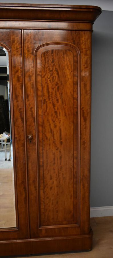 Antique Victorian Mahogany Triple Wardrobe