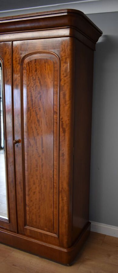 Antique Victorian Mahogany Triple Wardrobe