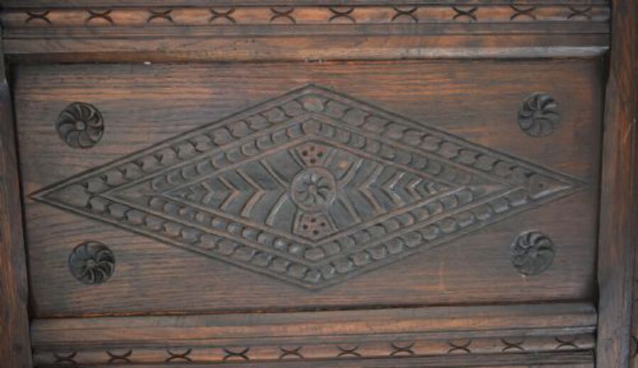 Antique 17th Century Elizabethan Carved Oak Four Poster Bed