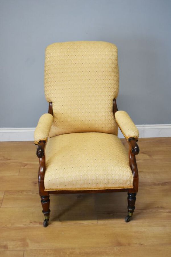 Antique 19th Century Early Victorian Mahogany Armchair