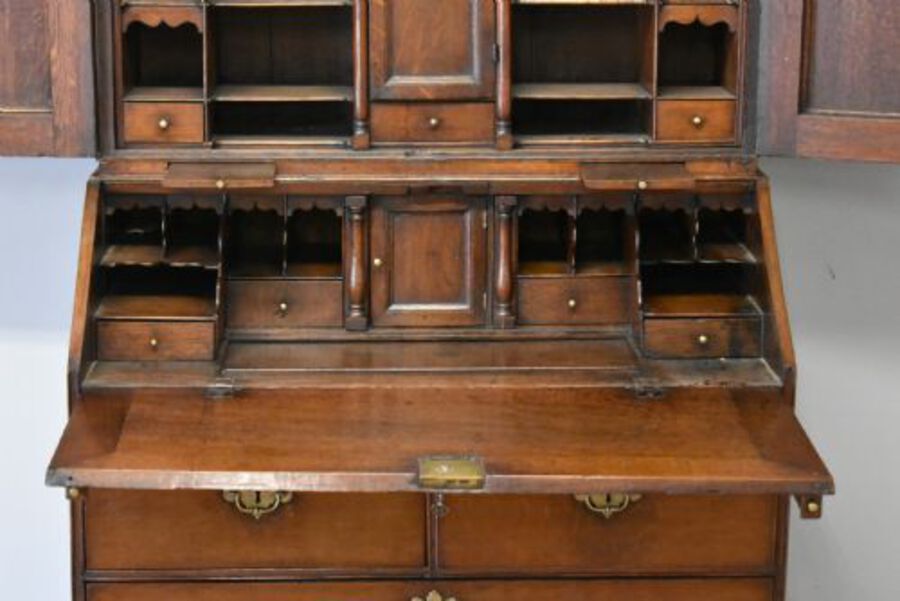 Antique George iii Oak Bureau Bookcase