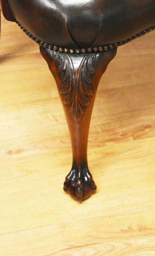 Antique 20th Century George III Style Leather Armchair