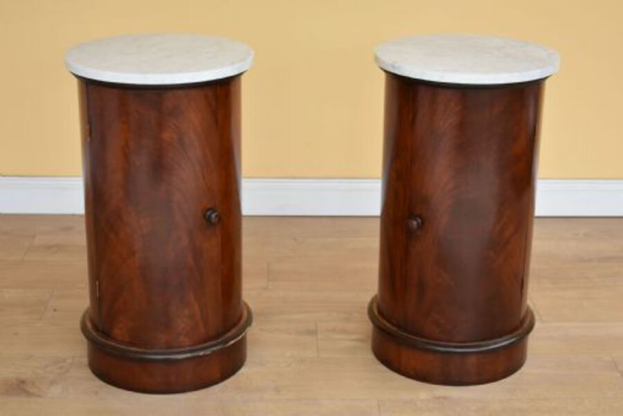Antique Pair of Victorian Style Circular Pot Cupboards