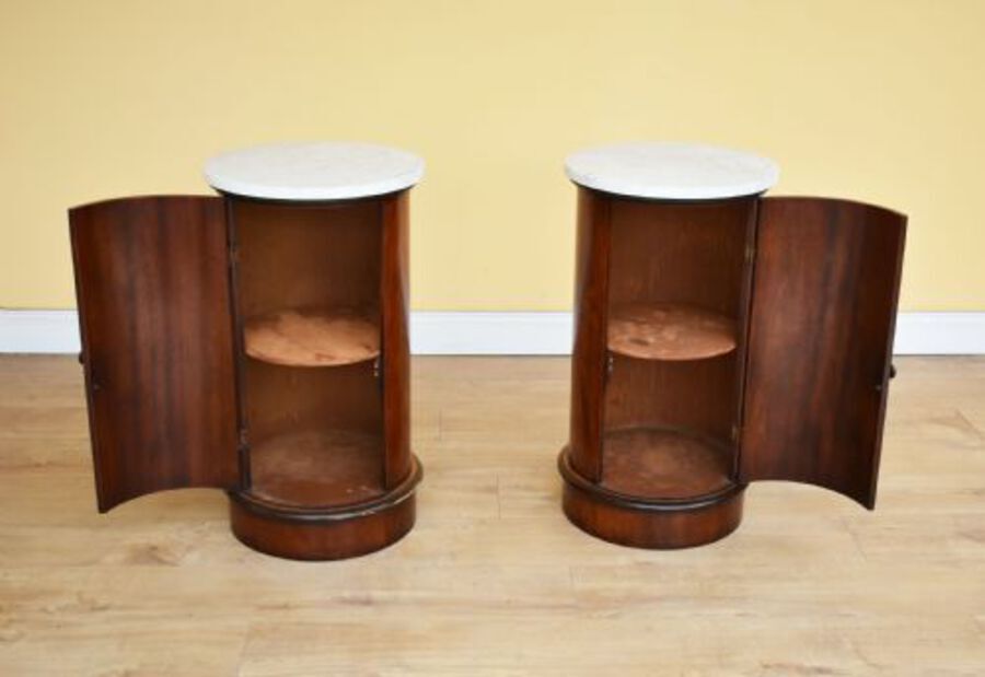 Antique Pair of Victorian Style Circular Pot Cupboards