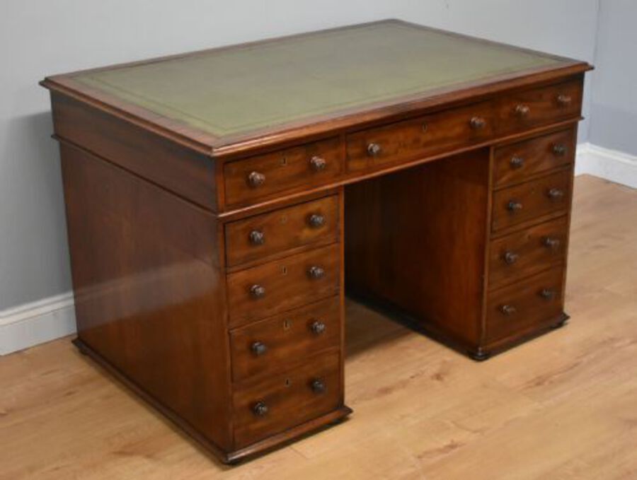 Small 19th Century Victorian Mahogany Partners Desk