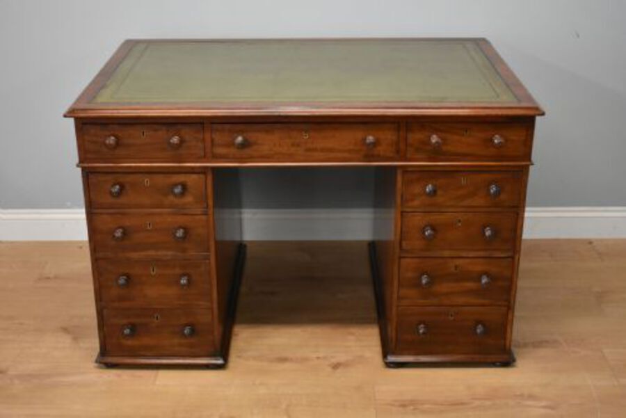 Antique Small 19th Century Victorian Mahogany Partners Desk