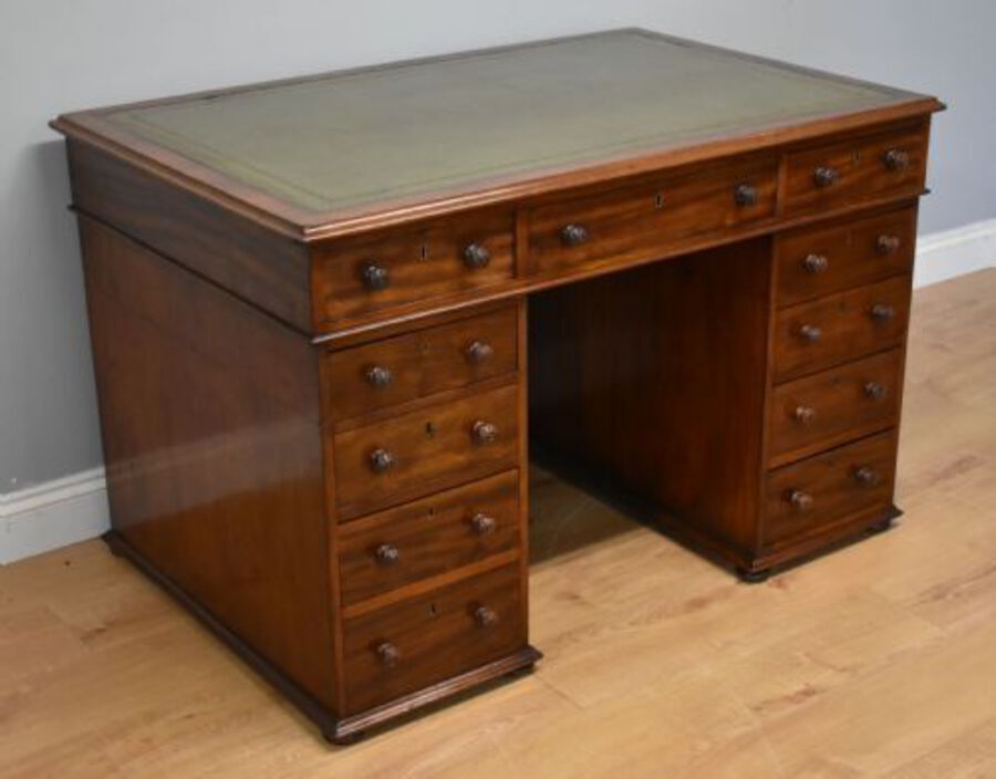 Antique Small 19th Century Victorian Mahogany Partners Desk