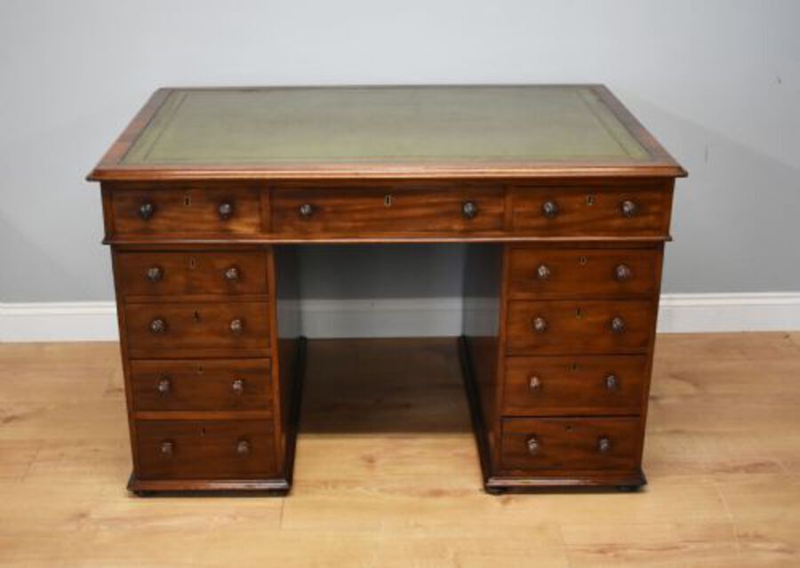 Antique Small 19th Century Victorian Mahogany Partners Desk