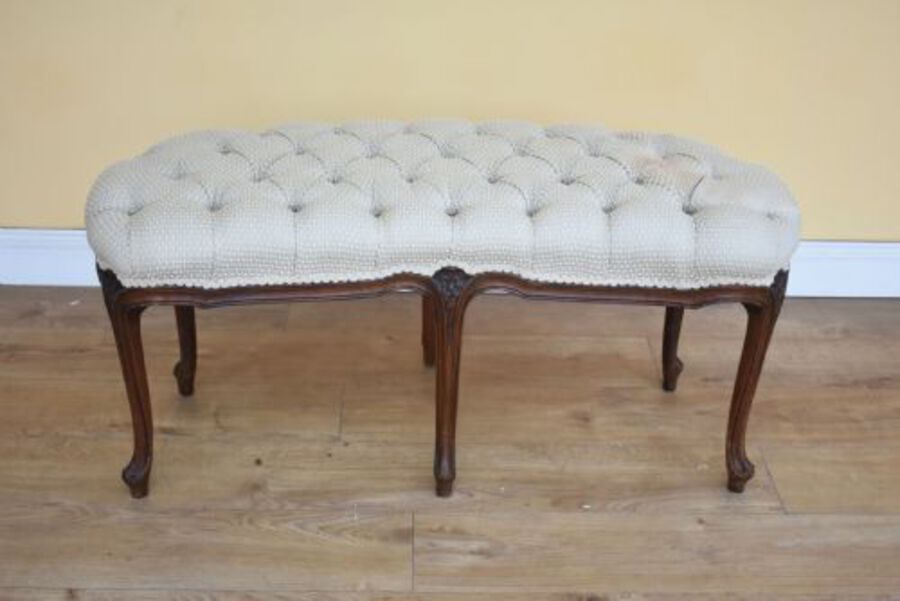 Antique French Walnut Dressing Stool