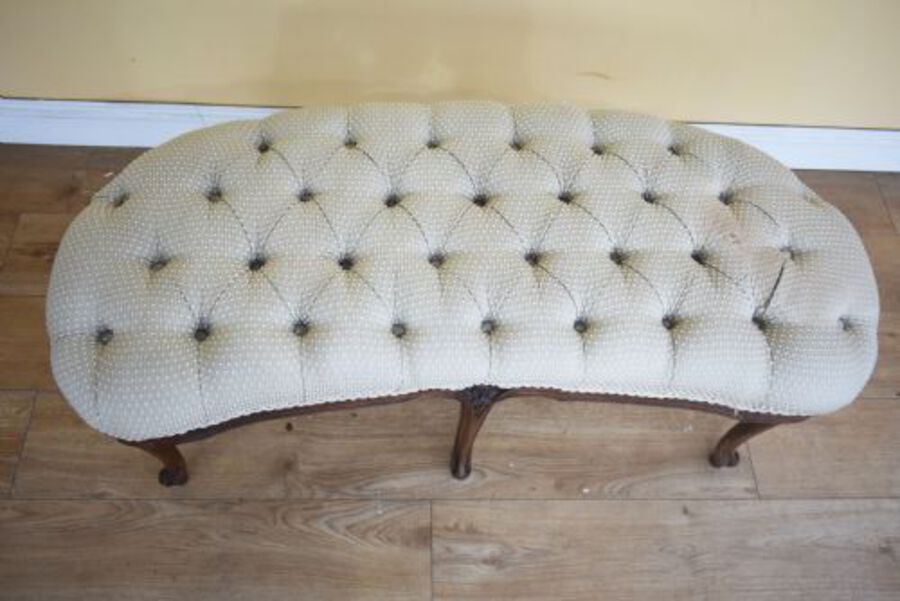 Antique French Walnut Dressing Stool