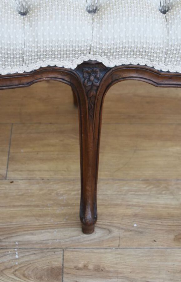 Antique French Walnut Dressing Stool