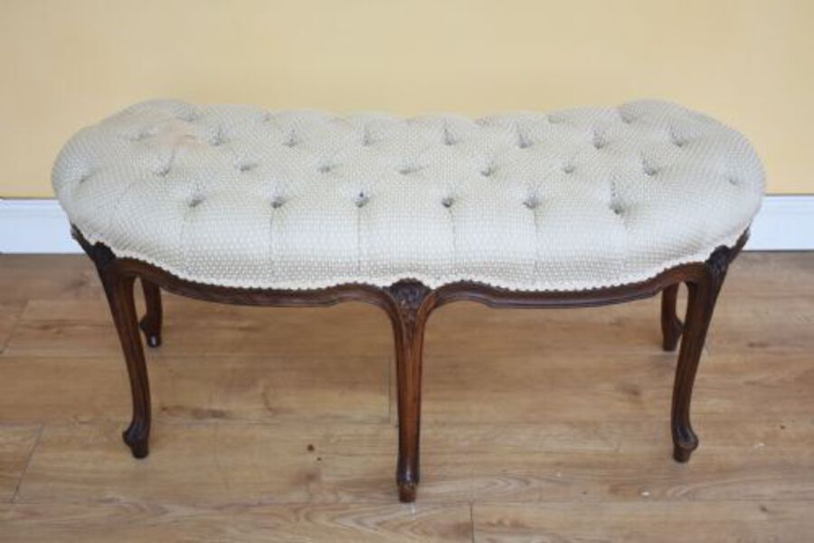 Antique French Walnut Dressing Stool
