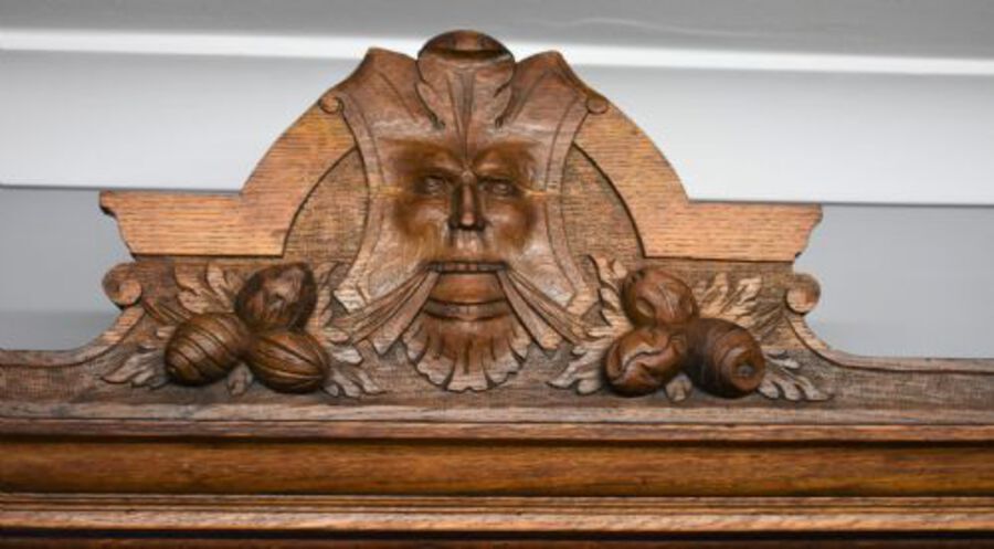 Antique Victorian Carved Oak Hallstand