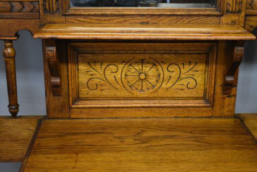 Antique Victorian Carved Oak Hallstand
