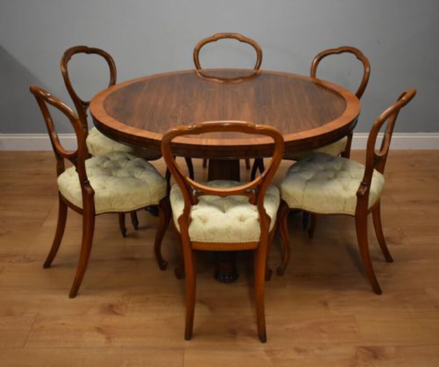 Antique Victorian Rosewood satinwood Dining/Breakfast Table
