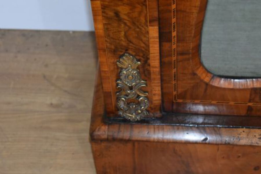Antique Pair of 19th Century Victorian Walnut & Marquetry Pier Cabinets
