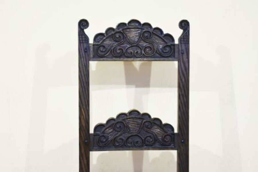 Antique Set of 12 Carved Oak Dining Chairs