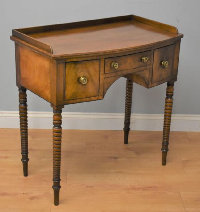 Antique Regency Mahogany Bow front Side Table