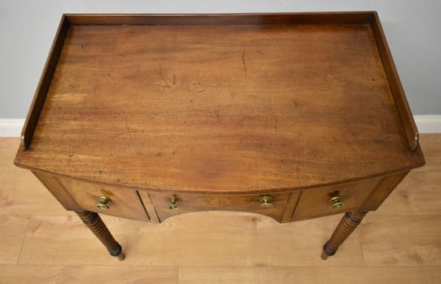 Antique Regency Mahogany Bow front Side Table