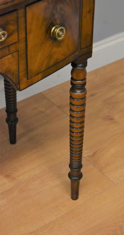 Antique Regency Mahogany Bow front Side Table